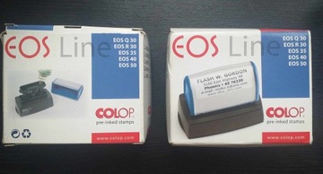 Pieczątka 59x23mm - flashowa COLOP EOS 40 niebieska