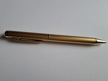 Długopis złoty, niebieski 0,7, bardzo lekki