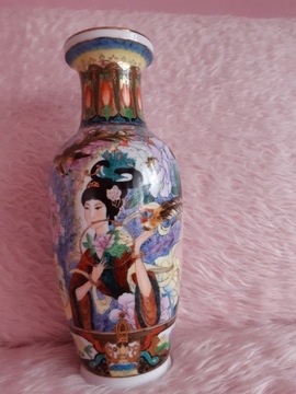 Flakon wazon Chiny porcelana ręcznie malowany 31cm