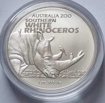 Australia ZOO-Southern White Rhinoceros 1 oz 2023 