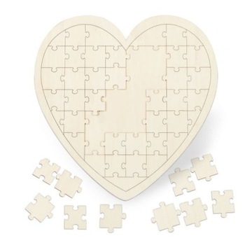 Drewniane puzzle serce 49 elementów