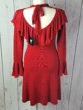 Sukienka czerwona falbana By Vera