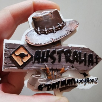 Magnes na lodówkę 3D Australia drogowskaz kapelusz