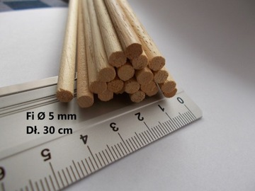 Kołek walec drewniany balsa 5mm 20 szt modelarstwo