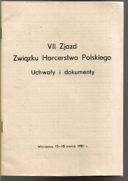 VII zjazd Związku Harcerstwa Polskiego 1981 broszu