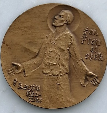 Medal św. Franciszek z Asyżu, patynowany 
