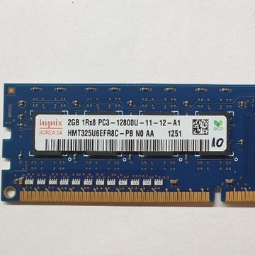HYNIX 2GB 1Rx8 PC3 12800U-11-12-A1 2G PAMIĘĆ RAM