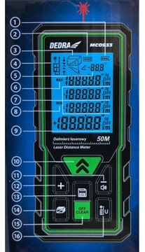 Dalmierz Laserowy 50m - Miernik Odległości DEDRA