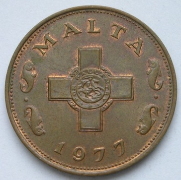 Malta 1 cent 1977 - stan 1/2