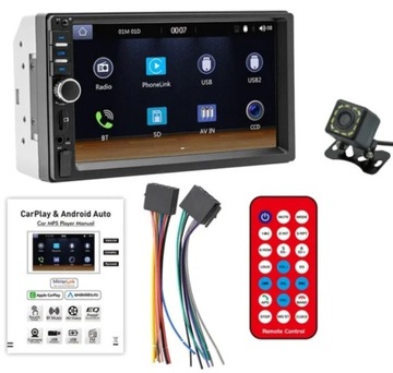Radio 2DIN 7" + Android Auto + Car Play + kamera cofania