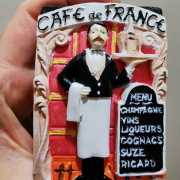 Magnes na lodówkę 3D Francja Cafe kelner