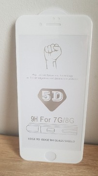 Hartowane szkło Full Glue 5D - IPHONE 7/8 Biały