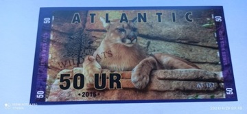 50 UR - Seria dzikie koty - Atlantic Bank - 2016