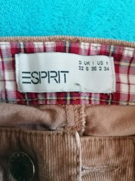 Esprit spodnie sztruksy drobne z elastanem Rurki