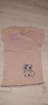 Bluzka z krótkim rękawem t-shirt kiciuś r.122-128