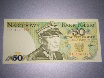 Banknot 50 złotych z PRL z 1988 r Pewex HA4041125