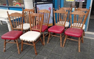 Krzesła dębowe 7 sztuk 