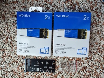 Dwa dyski WD Blue SATA SSD 2TB. M.2 SATA. +GRATIS!