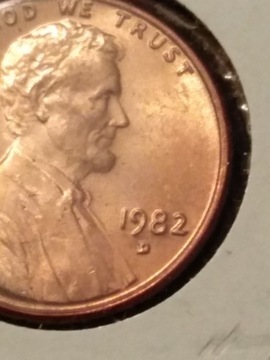 Moneta 1 cent usa Lincoln 1982 D miedź DUŻA DATA 