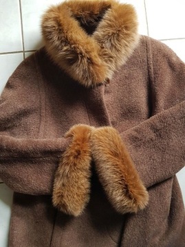 Płaszcz wełniany rozszerzany kaszmir wełna  alpaka