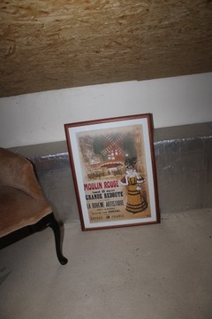 Stary plakat przywieziony z Włoch - Moulin Rouge