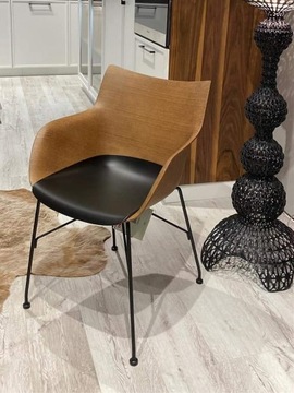 FOTEL Q/Wood Kartell,design Philipp Starck,orzech