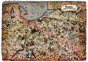 „Zamki w Państwie Krzyżackim” mapa 70x50