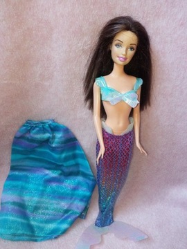 Lalka Barbie w stroju syrenki plus spódniczka 