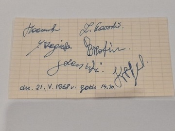 Autografy kolarzy Wyścig Pokoju 1968 r