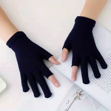 Rękawiczki czarne, bez 2 palców, zima przyjdzie :)