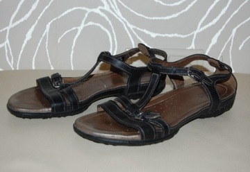buty sandały damskie Ecco 39 czarne skóra 25,5 cm
