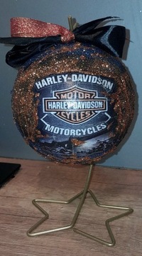 bombka Harley Davidson 12cm na stojaku 