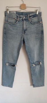 Jeansy H&M 30 slim tapered croped 
