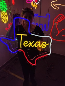 Neon LED Napis świetlny. Texas