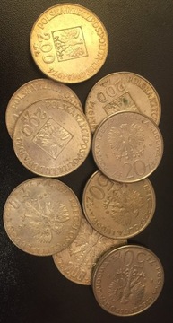 Monety srebrne 200zł-50zł-20zł od roku 1974-1981.
