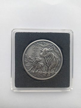 Moneta srebrna Lunar III Rok Bawoła 2021, 1/2 oz