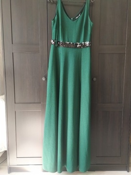Wyjątkowa sukienka butelkowa zieleń 36