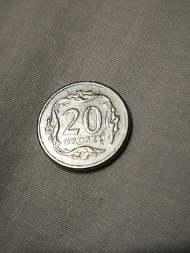 Destrukt monety 20gr. 1991 rok. 