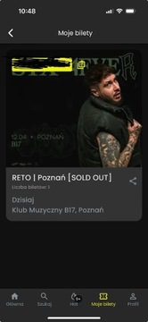 SPRZEDAM BILET NA KONCERT RETO POZNAŃ 