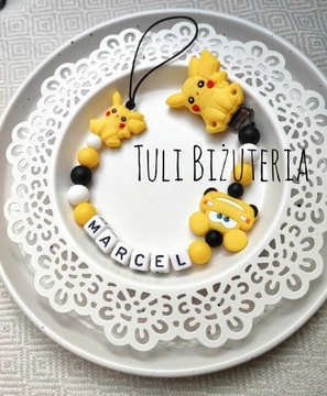 Zawieszka do smoczka imieniem pokemon Pikachu tasi