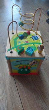 Duża kostka edukacyjna mula sorter z klockami zabawka sensoryczna 