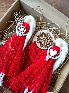 Świąteczny box ozdoby świąteczne hand made makrama
