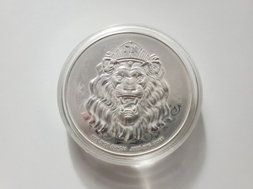 srebrna moneta 5 oz  2021 Roaring Lion 1000szt.