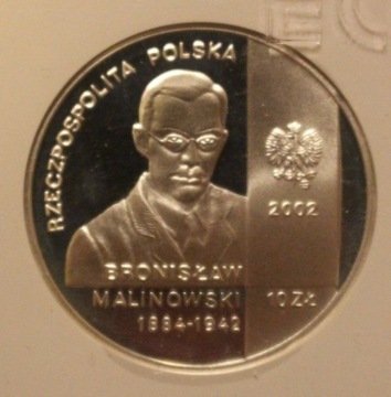 10 zł  2002 BRONISŁAW MALINOWSKI GCN PR70 SKRĘTKA