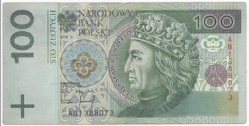 100 złotych AB 1994 rzadka seria