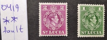 0419 St. Lucia Anglia kolonie ** 1c - zgięcie