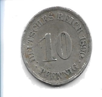 10 PFENNIG 1890 A     1890,A.