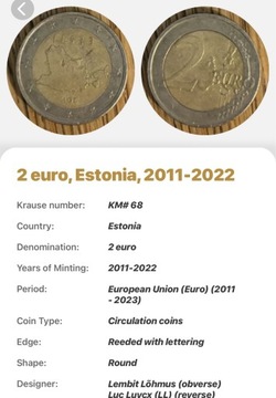Moneta 2 euro, Estonia