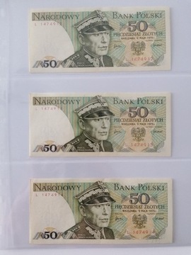 50 złotych 1975 seria L 