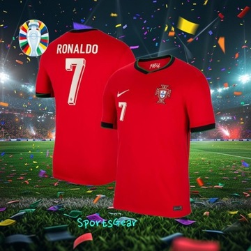 Portugalia Ronaldo Koszulka Dom EURO 2024 Rozm. M